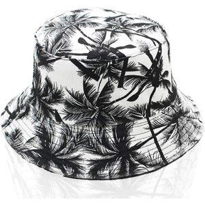 Bucket Hats for Unisex Flat Top Bucket Hat Fisherman Hat with Coconut